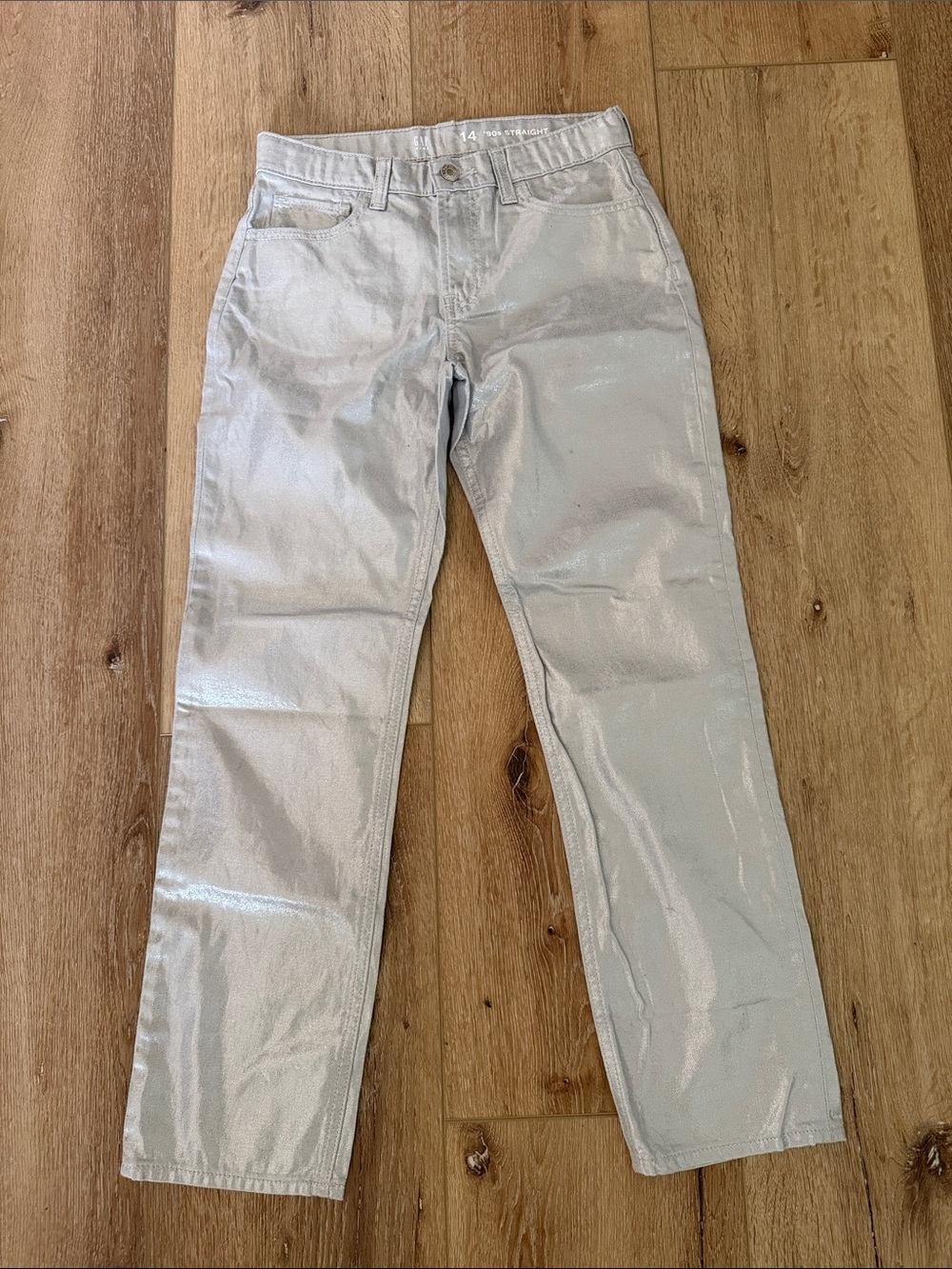 GAP | Shiny Silver | 90’s Straight-Leg Pants/Jeans | size 14